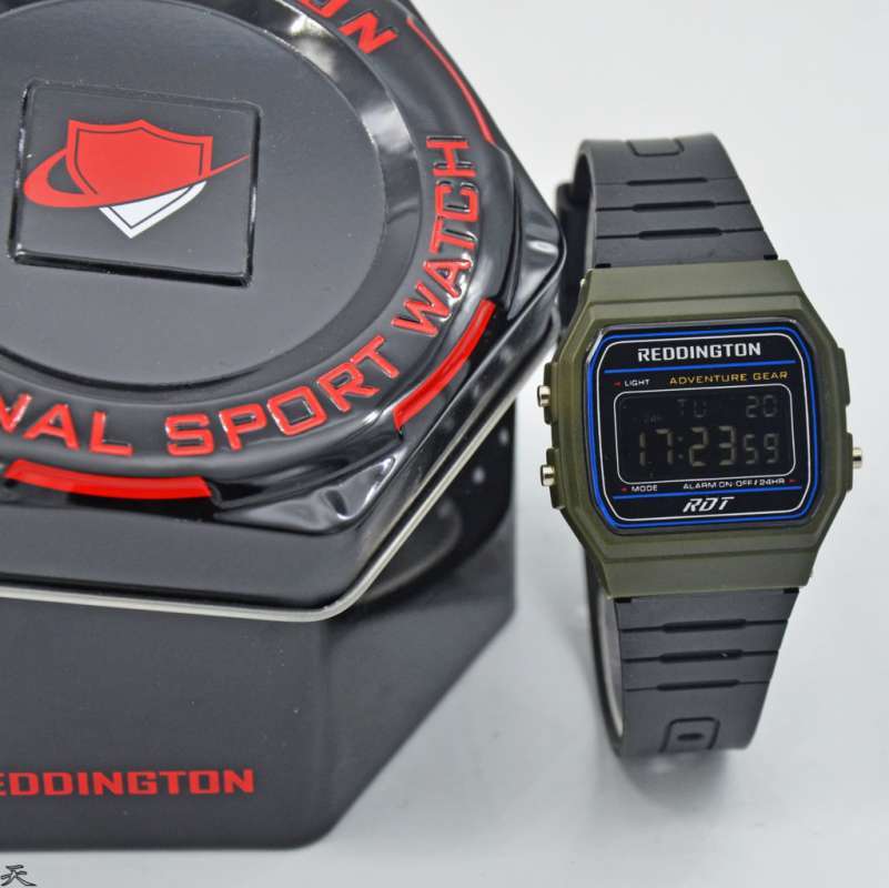 JAM TANGAN OLAHRAGA SPORT REDINGTON STEPTRACKER ORIGINAL FASHION UNISEX PRIA WANITA R8592 TALIL RUBBER LENGKAP DENGAN BOX Green