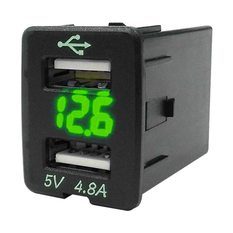 Jual Bluelans Dual Usb Port Voltage Display Car Quick Charger