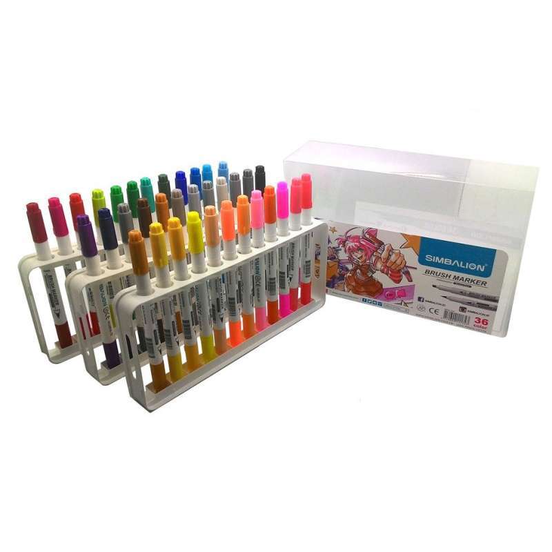 Promo Simbalion Brush Pen/ Brush Pen Isi 24 Warna/ Chisel Marker