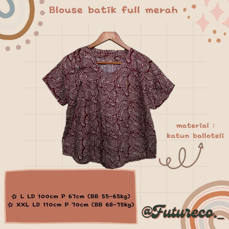 BAJU KANTOR WANITA BLOUSE FULL BATIK 