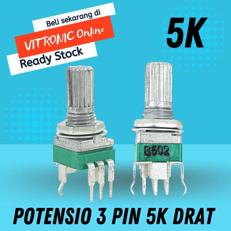 Jual Potensio 3 pin 5k Mono Kaki 3 Tekuk Segi Hijau 502 di Seller VITRONIC Online - Kota Jakarta Barat, DKI Jakarta | Blibli