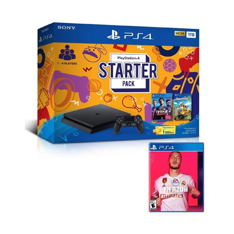 Jual Multigame Sony Playstation Ps4 Starter Pack Bundle Slim 1 Tb Free Fifa 20 Online Agustus 2020 Blibli Com