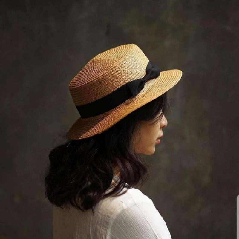 Promo small ribbon boater hat 