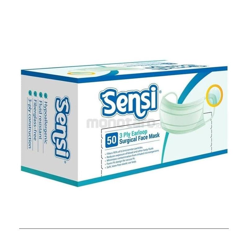 Jual Sensi Masker 3 Ply Earloop Masker Wajah 50 Pcs Online Desember 2020 Blibli