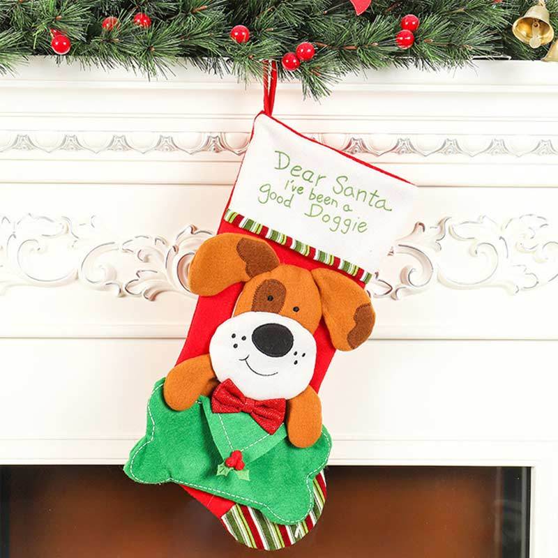 Jual Bluelans Dog Pattern Christmas Stockings Sock Pendant Xmas Decor Online Juli 2020 Blibli Com