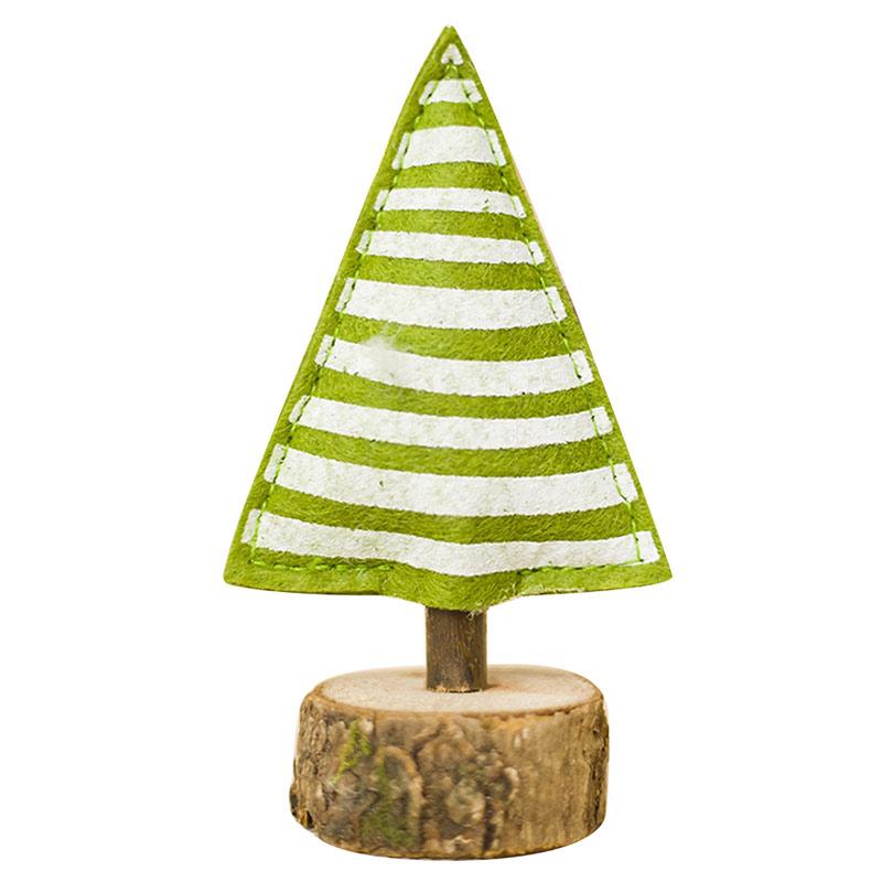 Jual Mini Christmas Tree Stripe Dot Wooden Home Party Decoration