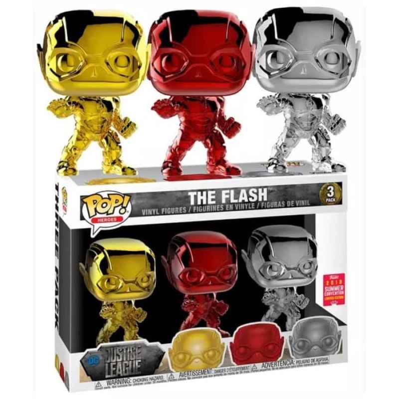 Jual Funko Pop! DC Justice League -the Flash Chrome 3-pack (sdcc