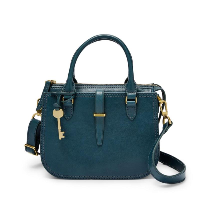 Fossil Ryder - Leather - Mini Satchel - Indian Teal - Tas Wanita - ZB7587-380