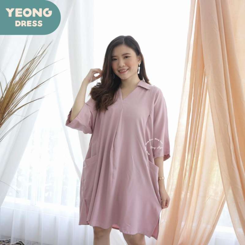 Dress Polos Simple OVERSIZE Terbaru Casual Katun YEONG DRESS DRO 1031