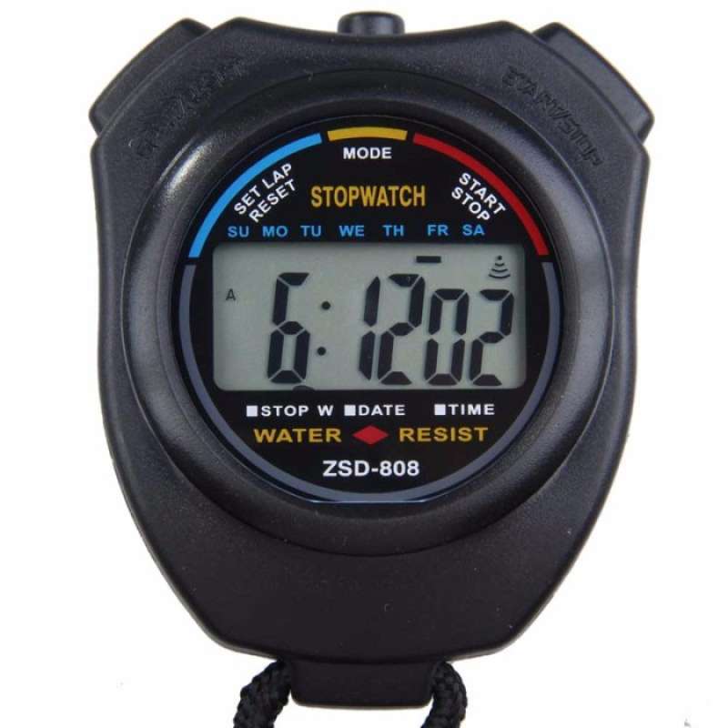 Promo Stopwatch Handheld Lcd Chronograph Timer With Strap Original