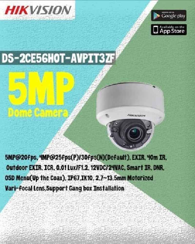 Kamera Dome 5MP Motorized Varifocal HIKVISION DS-2CE56H0T-AVPIT3ZF