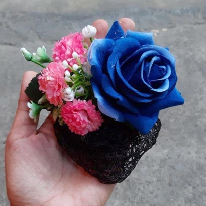 Jual Fancykainbali Mawar Biru Mix Marigold Bb Hairnet Online