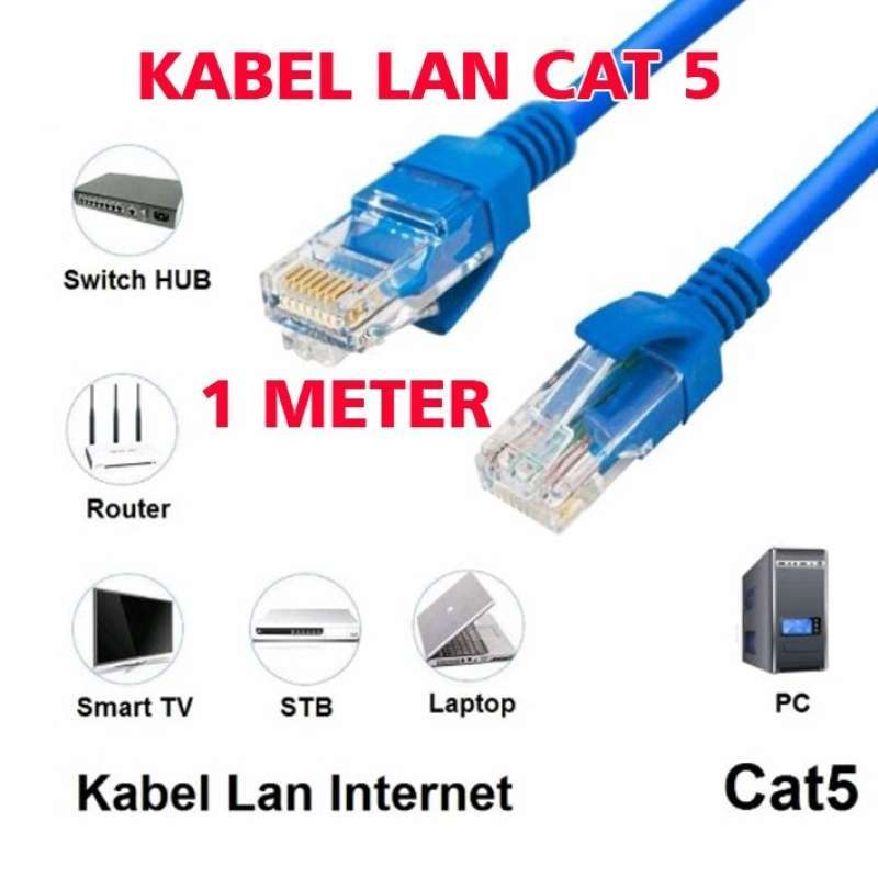 Promo Kabel LAN 1M CAT 5 / Kabel UTP 1 Meter Pabrikan High ...
