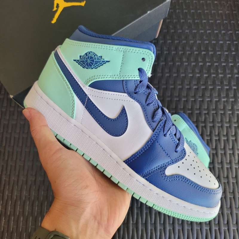 Jual Air Jordan Mid Blue Mint (gs) || Tosca Green Di Seller