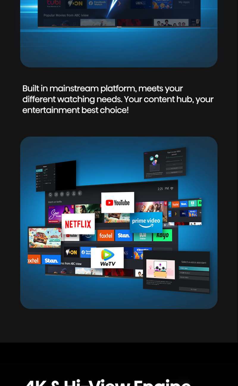 Jual Hisense 65u6h 65 Inch 4k Uled Smart Tv-bezelles Design-dual