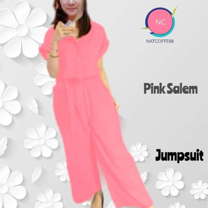 Jual Setelan Jumpsuit Wanita Korea Style Lengan Pendek Terlaris Pink Salem All Size Di Seller Natcoffe88 Wijaya Kusuma Kota Jakarta Barat Blibli