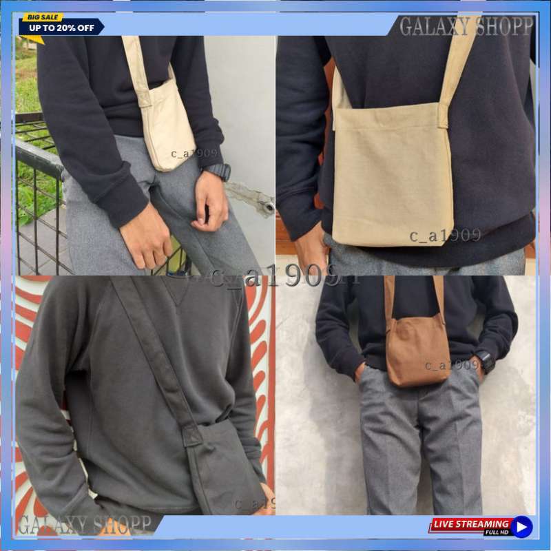Mini canvas sling bag store