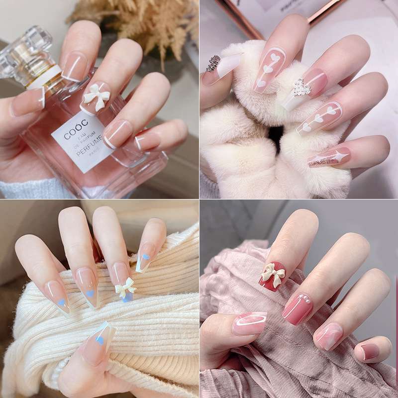 RB-K127 Kuku Palsu Nail Art Motif Wanita ISI 24PCS With Toolkit Perawatan Kuku / Fake Nail Art Sticker Hiasan Kuku Cewek Anti Air Korean Style