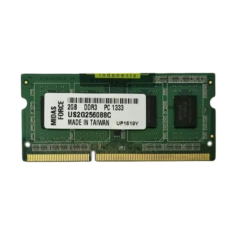 Jual Midas Force Ddr3 Sodimm Memory Ram For Notebook Or Laptop 2gb 1333mhz Online Desember 2020 Blibli