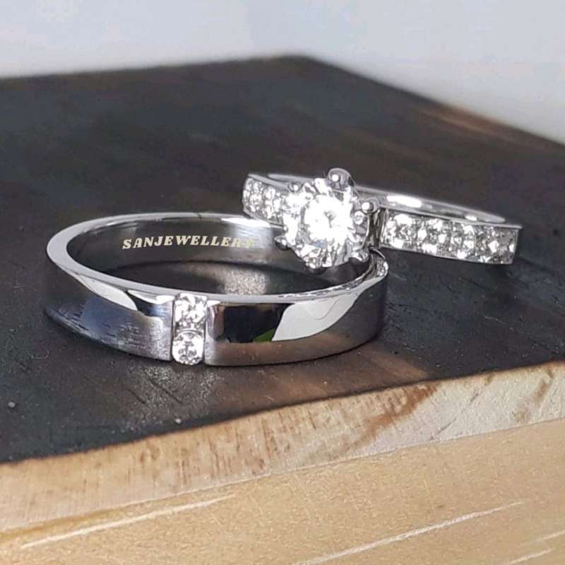 Cincin kawin nikah couple tunangan emas putih 07
