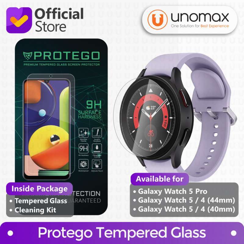 Jual Tempered Glass Samsung Galaxy Watch 5 / 4 (40mm) / (44mm) / 5 Pro  (45mm) Protego Screen Protector di Seller Unomax Official Store - Marga  Mulya, Kota Bekasi | Blibli