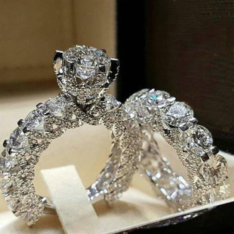 Jual H Ikea A Pair European American Delicate Diamond Women S Ring Silver Size 6 Online Agustus 2020 Blibli Com