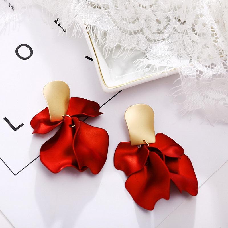 Jual H Ikea Exotic Earrings Rose Petal Dangle Earrings Retro Style Ear Drops Online September 2020 Blibli Com