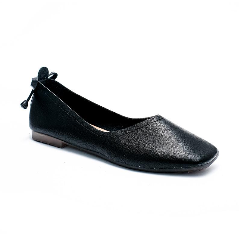 black flat slip ons