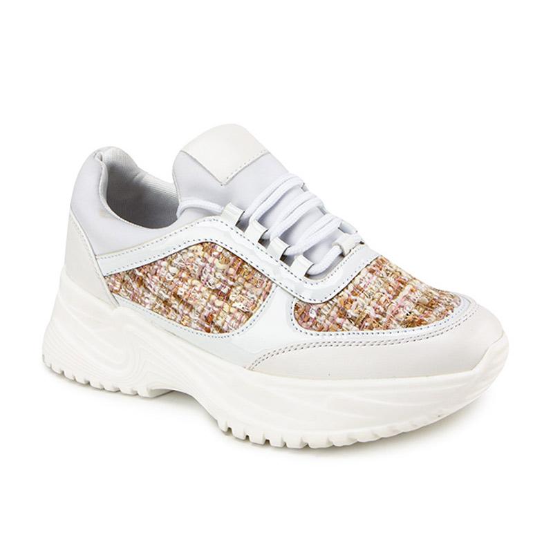 beige white sneakers