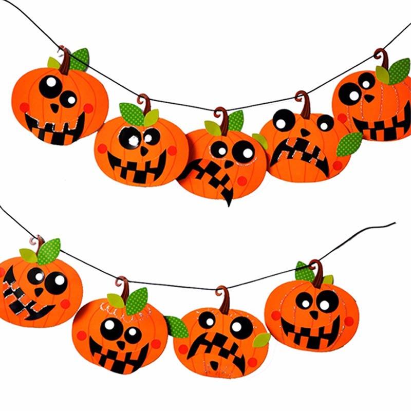 Jual H Ikea Halloween Diy Paper Garland Pumpkin Emoticon Skull Witch Party Decorations Banner Online September 2020 Blibli Com