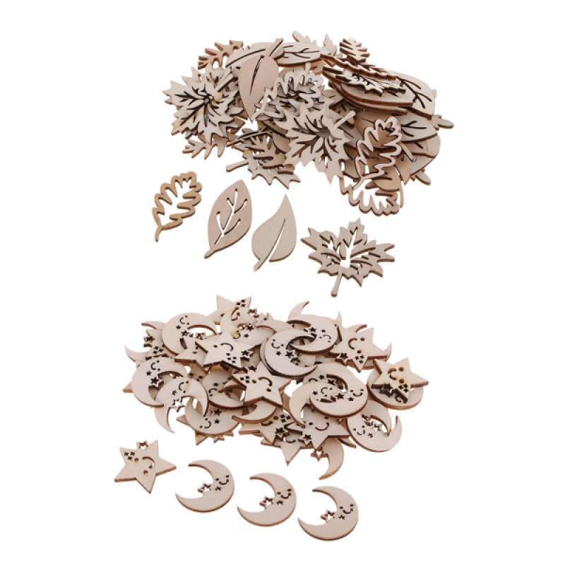 Jual Oem Christmas Tree Pendant Table Decoration Wooden Crafts Moon Stars Leaves Online November 2020 Blibli Com