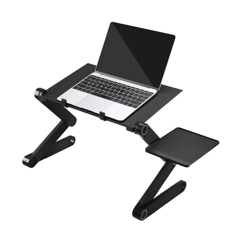 goto meja laptop portable aluminium with cooler big fan mousepad
