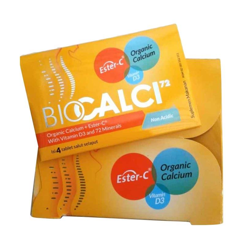 biocalci 72 suplemen kalsium dan vitamin d3 vit c ester c 1 strip isi 4 tablet