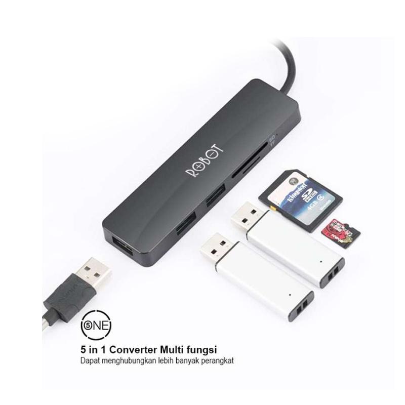 Jual Robot Ht240 Usb Type C Hub Laptop Card Reader Sd Card Micro Sd 5 In 1 Online November 2020 Blibli