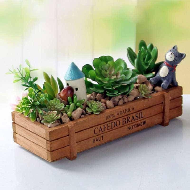 Jual Lans Wood Flowerpot Garden Planter Plant Window Box Trough Pot Succulent Flower Bed Plant Flower Pots Planters Murah Agustus 2020 Blibli Com