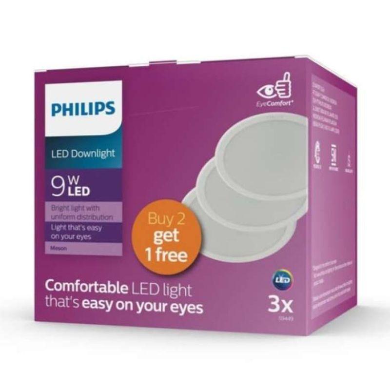 philips led downlight 59449 meson multipack beli 2 dapat 3 putih 9 w