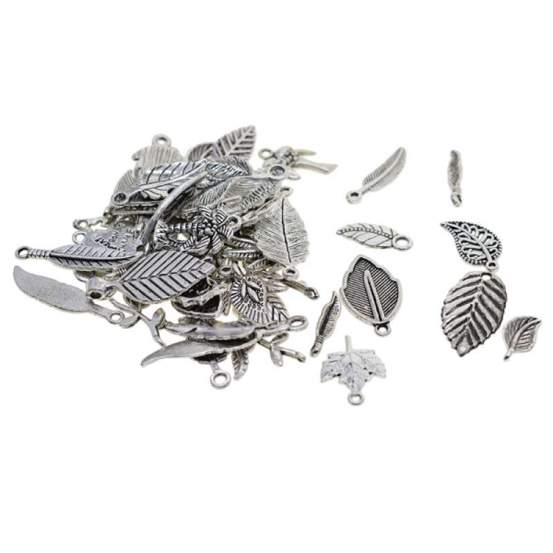 10 pcs Antiqued Alloy Pendants Leaves Many Kinds 5-60mm DIY Jewelry Accessories