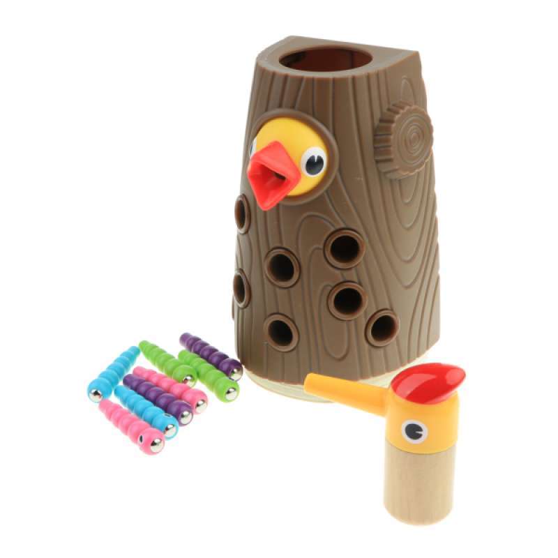 Jual Oem Wooden Preschool Montessori Toy Magnet Bird Catching Bug Game Toy For Kids Online September 2020 Blibli Com