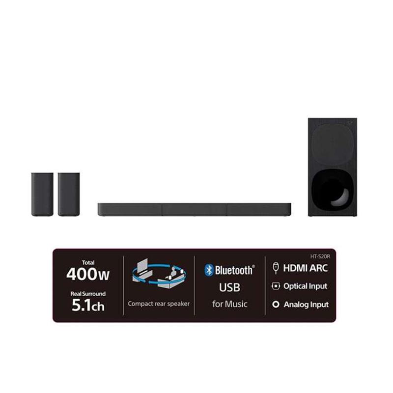Jual Sony Ht S20r 5 1ch Home Cinema Soundbar System Online Maret 2021 Blibli