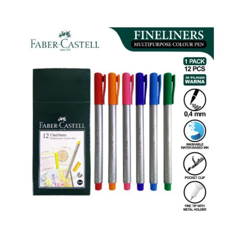 Faber Castell Fineliner Drawing Pen Marker Tip 0.4 mm ABG Satuan