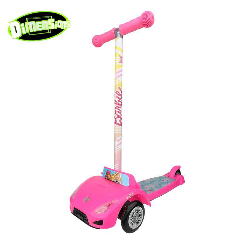 Dimensions Premium Wheel Kids Scooter Molded Barbie Car Skuter anak  Barbie Car