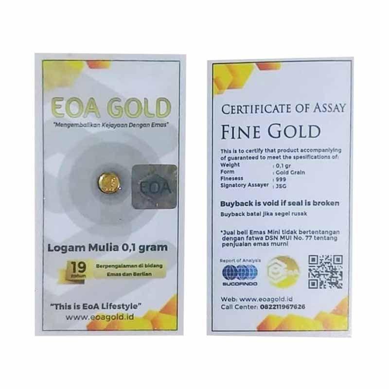 Jual Eoa Gold Emas Mini Logam Mulia 0 1 G Online Desember 2020 Blibli