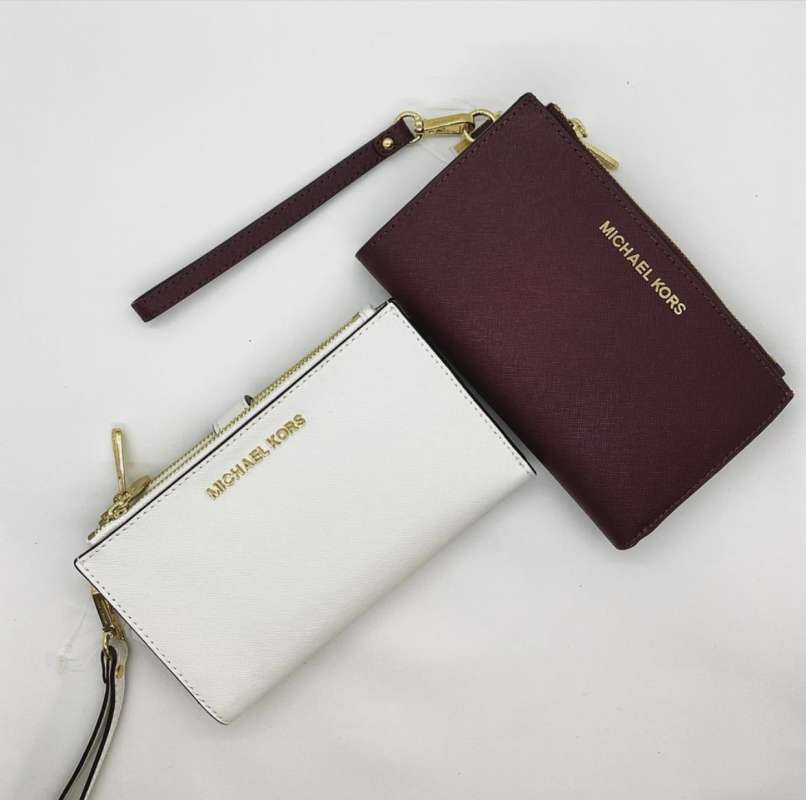 Jual Michael Kors Large Double Zip Dompet Wanita White Di Seller