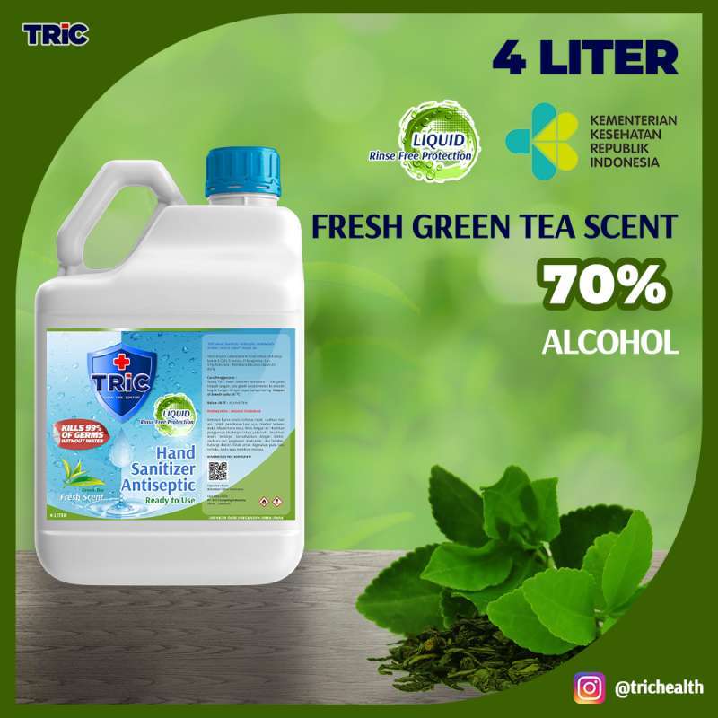 Jual Tric Matcha Green Tea Antiseptic Hand Sanitizer Liquid 70 Alcohol 4 L Online Oktober 2020 Blibli Com