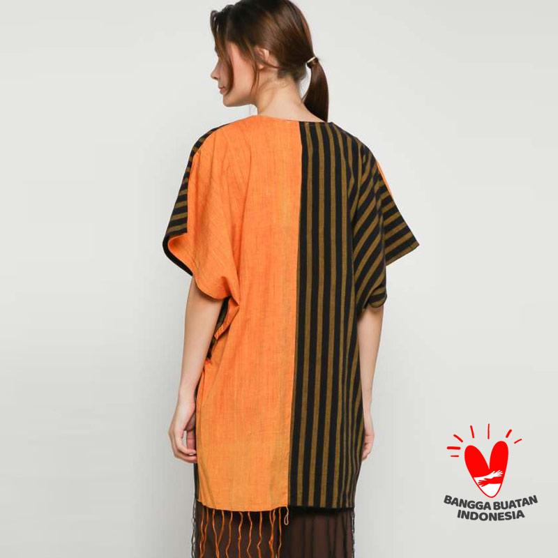 Jual Tunik Panjang Mini Dress Loose Kombinasi Lurik Etnik Wanita Gesyal Terbaru Juli 2021 Blibli