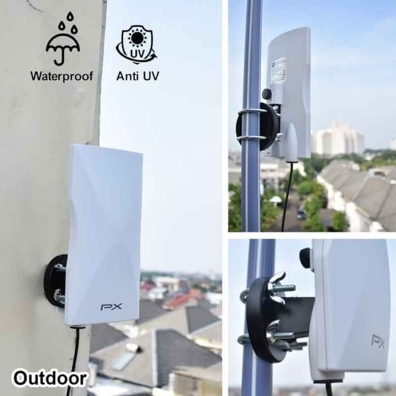 Jual PX DA5900 Antena TV LED Outdoor Indoor Booster Free Kabel 12 M - Putih  Online Januari 2021 | Blibli