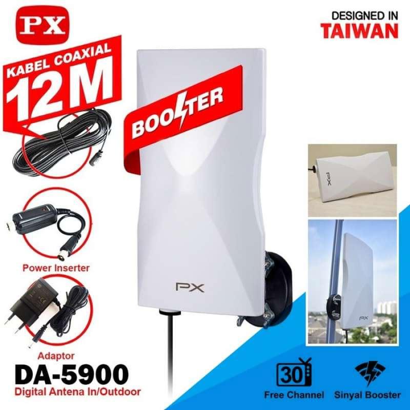 Jual PX DA5900 Antena TV LED Outdoor Indoor Booster Free Kabel 12 M - Putih  Online Januari 2021 | Blibli