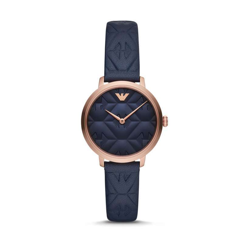 Jual Emporio Armani Women S Two Hand Blue Leather Watch Ar11231 Online November 2020 Blibli