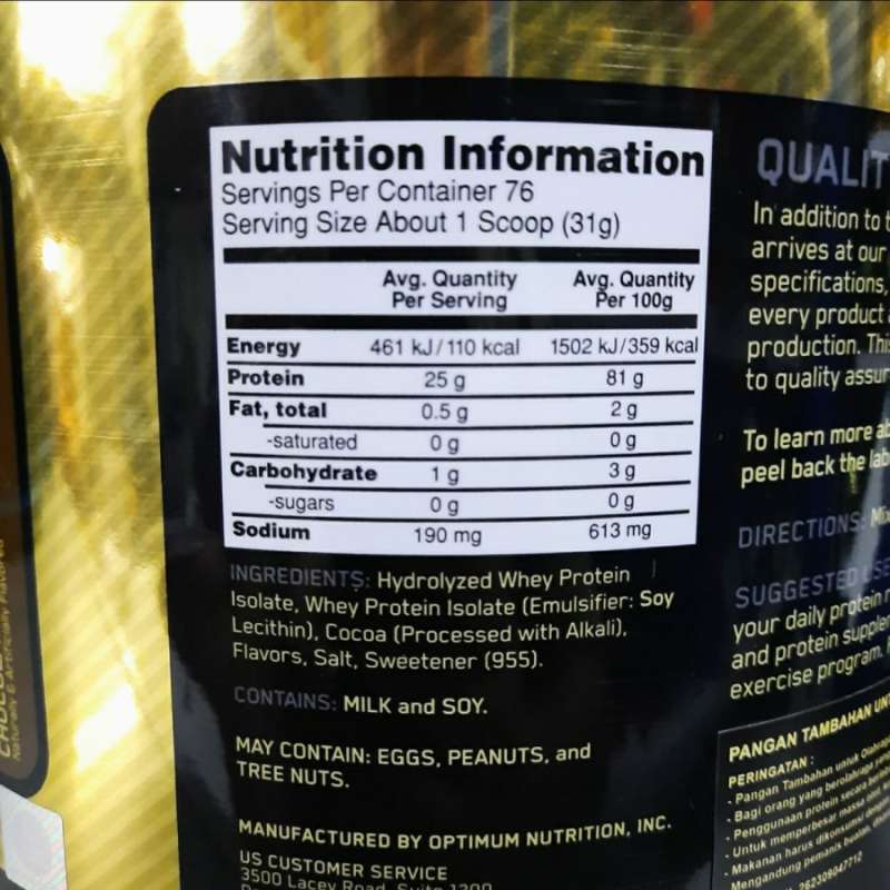 Jual ON Gold Standard 100% Isolate 5 Lbs Whey Protein Isolate ...