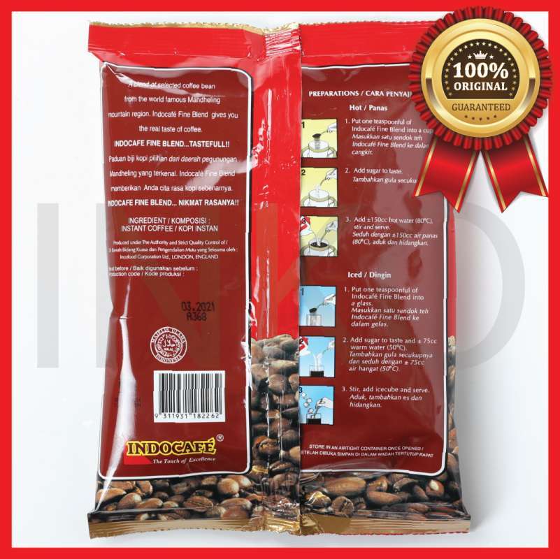 Jual Indocafe Fine Blend Gourmet Instant Coffee Refill Pack 100gr Online Oktober 2020 Blibli Com